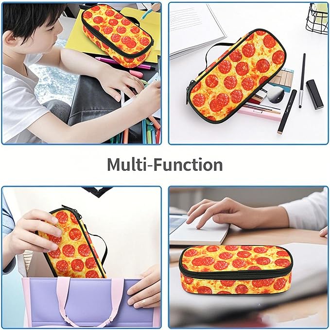 Pizza Pencil Case Pencil Pouch Large Capacity Pen Bag School Office Organizer Stationery Storage Box For Girls Boys Teen Kids
