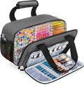 Case Organizer for up to 216 Markers, Large Bag With Carrying Handle, Holder (Length up to 5.1"), Aluminum Foil Liner Easy Cleaning, Patented Design (Grey)