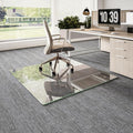 Koonmi Chair Mat for Carpet, Tempered Glass 48"x48" Office Chair Mat, Glass Floor Mat for Office Chair with Rounded and Polished Edges, Ideal for Hardwood Floor, Carpet, Office, Desk, Rolling Chair