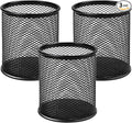 MaxGear Pen Holder, 3 Pack Pencil Holder for Desk, Premium Mesh Metal Desk Organizer with Non-Slip EVA Pad, Desk Accessories & Workspace Organizers for Home, School & Office, Black, 3.7’’ Tall