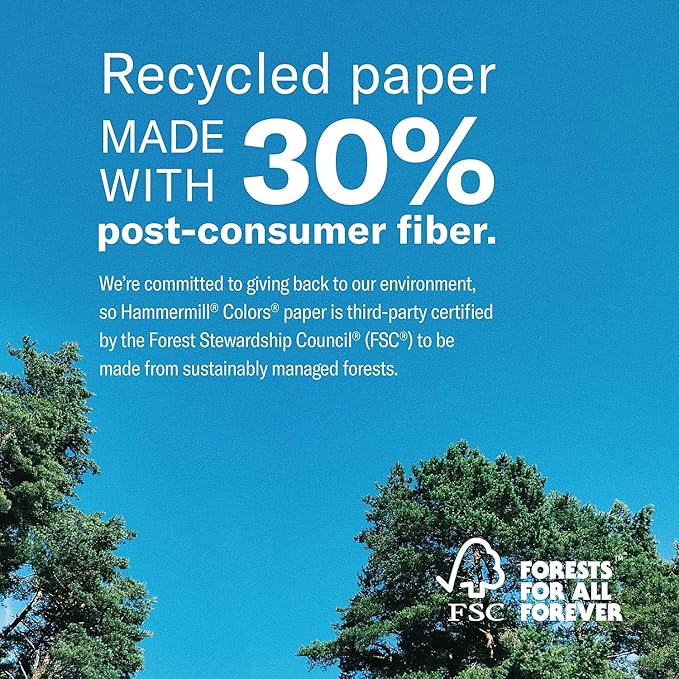 Hammermill Colored Paper, 20 lb Ivory Printer Paper, 8.5 x 14-1 Ream (500 Sheets) - Made in the USA, Pastel Paper, 103143R