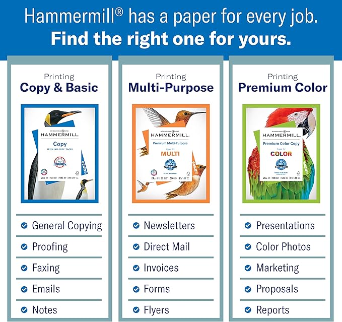 Hammermill Colored Paper, 20 lb Cream Printer Paper, 11 x 17-5 Ream (2,500 Sheets) - Made in the USA, Pastel Paper, 168050C
