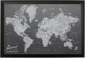 Canvas - Personalized Stormy Dreams World Push Pin Travel Map with Black Frame