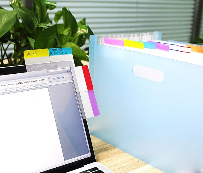 500 Pieces Tabs 2 Inch Sticky Index Tabs, Writable and Repositionable File Tabs Flags Colored Page Markers Labels for Reading Notes, Books and Classify Files, 21 Sets 10 Colors (Index Tabs)