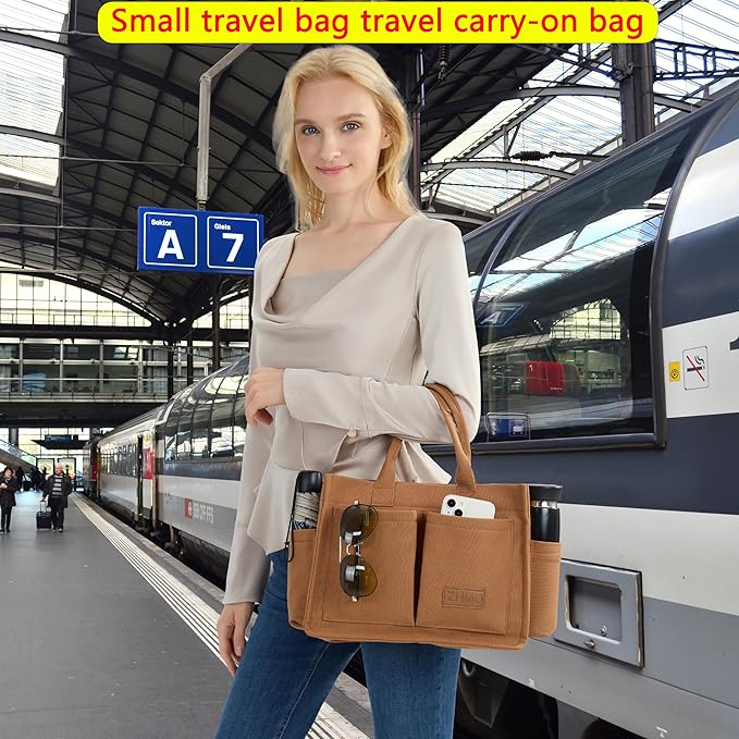 Canvas Tote Bag for Women,Women's Bags Crossbody Bags Work Laptop Tote Bag Large Handbags Purse for Travel Nurse Teacher