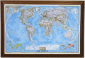 Personalized Classic World Push Pin Travel, Brown with 100 Pins - 27.5 inches x 3 9.5 inches - Made in USA