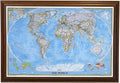 Push Pin Travel - Classic World, Brown with 150 Pins for Tracking Your Travels - 27.5" x 39.5" - 8 Handcrafted Options - Made in USA - Ideal for Any Traveler