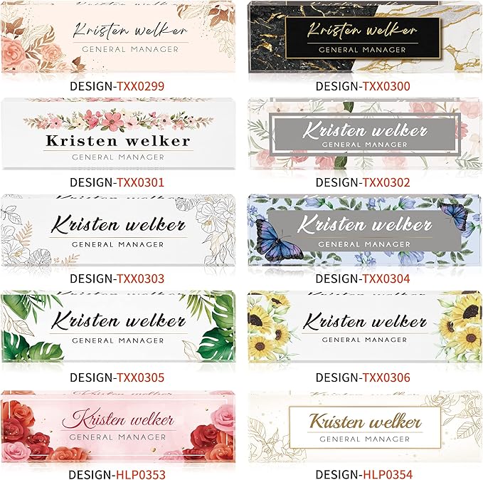 Desk Name Plate Personalized, Custom Name Plates for Desks, Office Desk Decor, Sunflowers Clear Acrylic Glass Block, Personalized Office Gifts for Women Men Boss Teachers Coworkers Appreciation Gifts