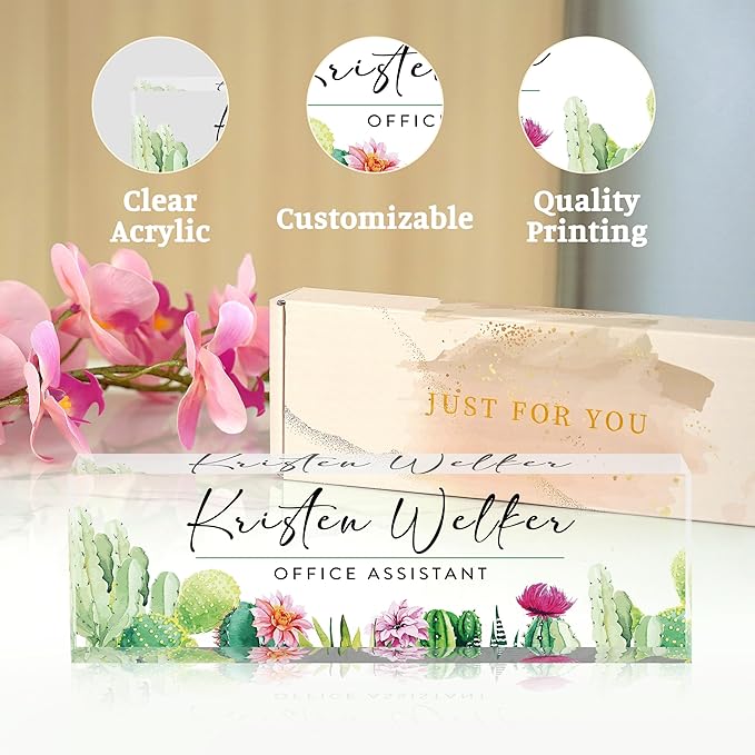 Personalized Custom Name Plate, Office Desk Decor for Women & Men, Employee Appreciation Gifts for Boss, Lawyer, Manager, Teacher, Nurse