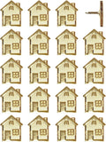 Big House Push Pins - Gold Metal Home Pins - for Cork Board, Maps, or Lapel Pin Use - Designed in USA - Set of 20