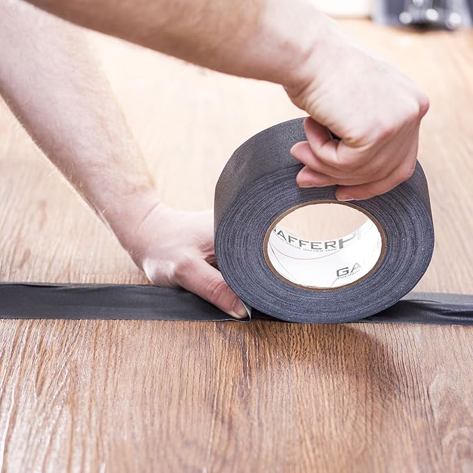 Gaffer Power Real USA Professional Grade Gaffer Tape, Made in The USA, Heavy Duty Gaffers Tape, Non-Reflective, Multipurpose. 2 Inches x 30 Yards, Black (Case of 24)