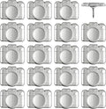 Camera Push Pins - Silver Metal Camera Pins - for Cork Board, Maps, or Lapel Pin Use - Designed in USA - Set of 20
