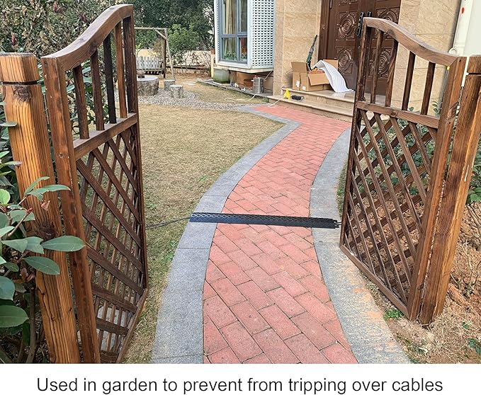 Small 1 Piece - Floor Cord Cover Cord Protector Drop Over Drop Trak Cable Ramp for Office Warehouse - Black