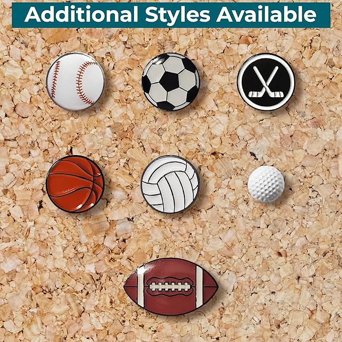 Basketball Push Pins, for Cork Board, Maps, or Lapel Pin Use, Designed in The USA, Basketball Pins, Set of 10