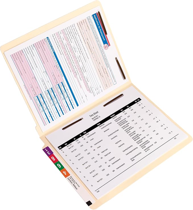 Smead End Tab Fastener File Folder, Shelf-Master® Reinforced Straight-Cut Tab, 2 Fasteners, Letter Size, Manila, 50 per Box (34120)