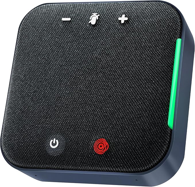 COOLPO Conference Speaker and Microphone, Protable USB C & Bluetooth Speakerphone for Computer, Laptop Speakers with mic, 360° Voice Pickup, AI Noise Reduction, 24H Call Time, Online Meetings