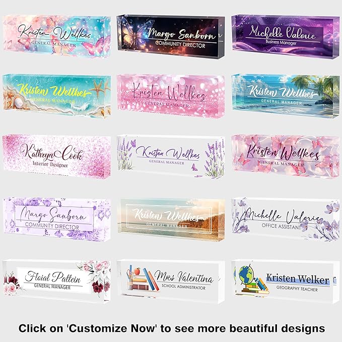 Acrylic Desk Name Plate Personalized, Office Desk Decor, Employee Appreciation Gifts, The Office Gifts for Boss, Manager, Teacher