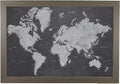 Push Pin Travel Maps - Stormy Dreams World - Barnwood Gray Framed Pin Map for Tracking Your Travels - 27.5" x 39.5" - 8 Handcrafted Frame Options - Made in USA - Ideal for Any Traveler