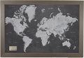 Personalized Stormy Dreams World Travel Map with Barnwood Gray Frame