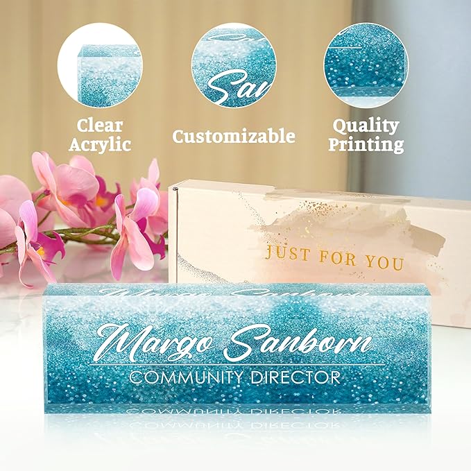 Personalized Name Plate for Office Desk Decor, Custom Gifts for Boss, Manager, Teacher, Nurse, Doctor, Lawyer, Employee Appreciation