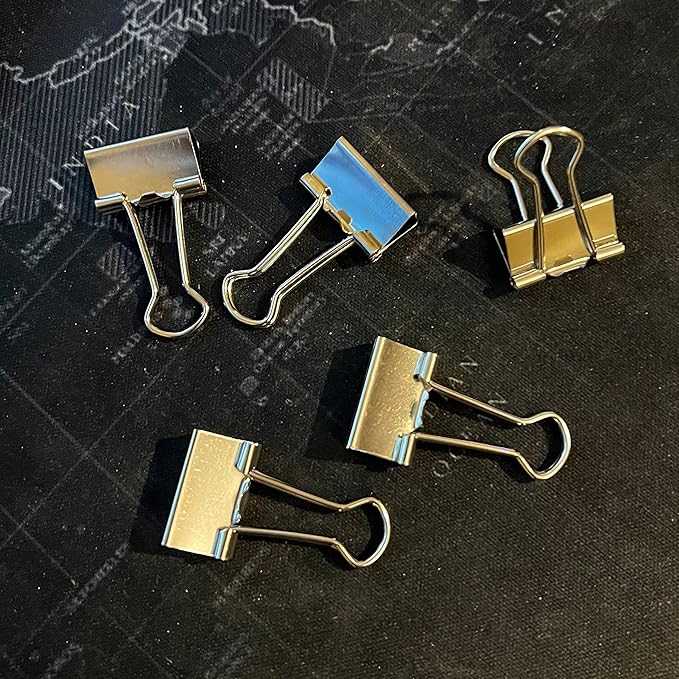Nctinystore Binder Clips Small Metal Clamp 0.75 inch / 19 mm (Silver, 20 PCS)