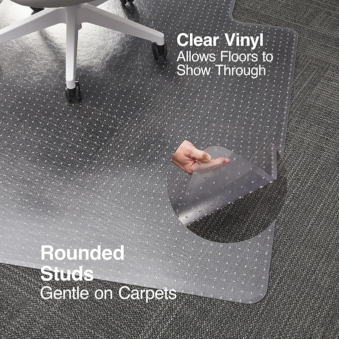 Staples Medium Pile Chair Mat Standard Lip 46" X 60"