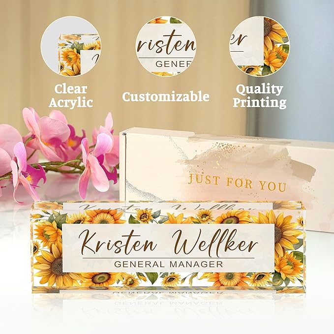 Name Plate for Desk, Custom Office Desk Decor The Office Gifts for Women Men, Employee Appreciation Gifts for Boss, Manager, Teacher, Nurse