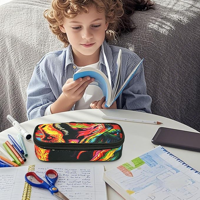 Dinosaur Pencil Case Pencil Pouch Large Capacity Pen Bag School Office Organizer Stationery Storage Box For Girls Boys Teen Kids