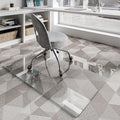 Koonmi Glass Chair Mat for Carpet, 36"x48" Tempered Glass Office Chair Mat, Glass Floor Mats with Rounded and Polished Edges, Desk Chair Mats with 4 Anti-Slip Pads for Hardwood Floor, Carpet