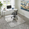 Homsion 45"x45" Tempered Glass Office Chair Mat for Carpet & Hardwood Floor, 1/5" Thick Clear Floor Protector Desk Chair Mat with Rounded and Polished Edges