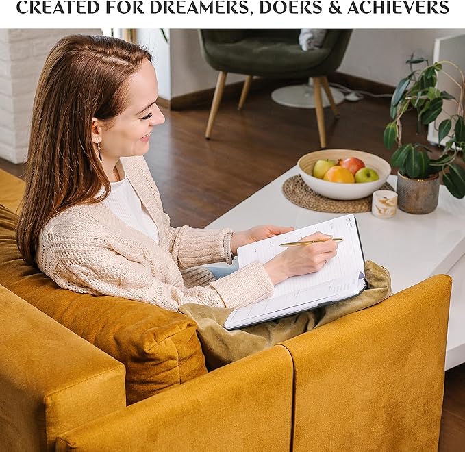 Legend Planner PRO Dated Jan 2026-Jan 2027 – Deluxe Weekly & Daily Organizer with Time Slots. Appointment Book Journal for Work & Time Management, A4 Hardcover (Black)