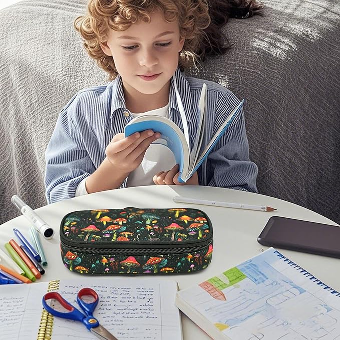 Mushroom Pencil Case Pencil Pouch Large Capacity Pen Bag School Office Organizer Stationery Storage Box For Girls Boys Teen Kids