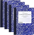 BAZIC Composition Book Black Marble Unruled Ruled 100 Sheet Notebook, Blank Page Journal Comp Notebooks for School, 4-Pack