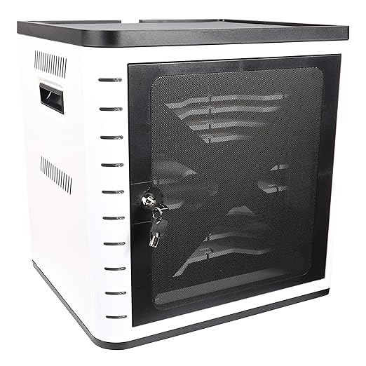 Pearington Fully Assembled 10 Device USB Charging, Syncing and Storage Cabinet for iPads, Chromebooks and Laptops Up to 10.1-inch Screen Size, Surge Protection, Locking Front Door, DT310PS