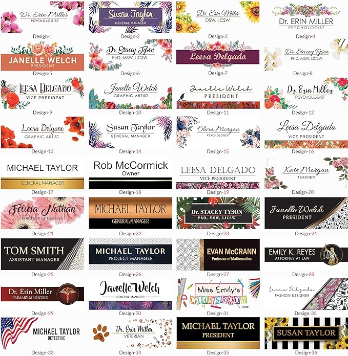 Desk Name Plate Personalized - Design Options - Coworker Gifts, Workspace Decorations, Professional Office Décor