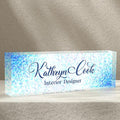 Personalized Desk Name Plate - Blue Diamonds, Office Decor Gift for Teacher, Boss, Employee Appreciation