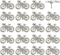 Bicycle Push Pins - Silver Metal Bike Pins - for Cork Board, Maps, or Lapel Pin Use - Designed in USA - Set of 20