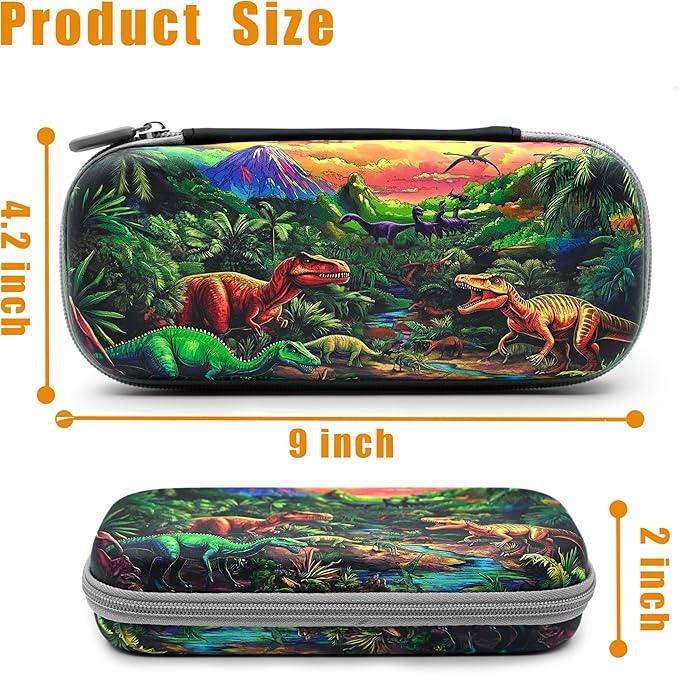 Dinosaur Pencil Case Zip Pencil Box Multi Pouch Holder Desk Organizer For Boys Girls School Office