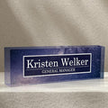 Personalized Name Plates for Office - Gifts for Teacher, Boss, Employee Appreciation - Office Desk Decor (Night Sky)