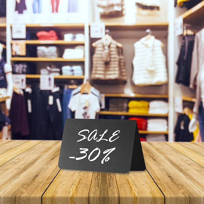 10 Pack Mini Chalkboard Table Tent Signs 4x3 – Reusable Food Labels for Buffet Party & Wedding – Plastic Display Chalk Board Tags for Catering & Event Displays