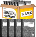 VEEBOOST Composition Notebooks, Wide Ruled Composition Notebook, Hard Cover Marble Composition Notebook, 100 sheets (200 Pages) (12, Wide Ruled)