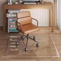 [Tempered Glass] 46“x36” Irregular Glass Chair Mat with Polished Edge Clear Office Chair Mat, Glides Smoothly, Suitable for Carpet or Hardwood Floors