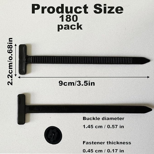 180PCS Nylon General Purpose Zip Tie Buckles with Pin and Button Design Locking Tie Mounts Heavy Duty Self Locking Zip Tie Mounts Multi Purpose Plastic Tie Tools for Automotive Daily Use