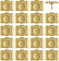 Camera Push Pins - Gold Metal Camera Pins - for Cork Board, Maps, or Lapel Pin Use - Designed in USA - Set of 20