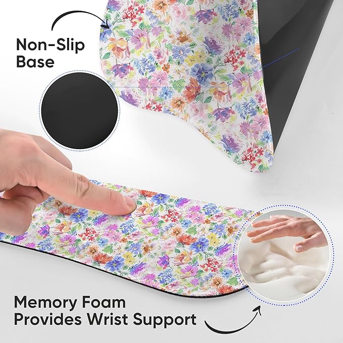 Keyboard Wrist Rest Pad and Mouse Wrist Rest Support Gaming Mouse Pad Ergonomic Gel Memory Foam Set for Computer, Laptop, Office, Pain Relief, Comfortably Typing (KM-38)