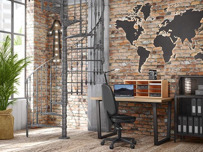 Safco Literature Organizer, 12 Compartments, Office and Classroom Mailbox with Adjustable Shelves, Wood Paper and Mail Sorter, Medium Oak