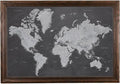 Push Pin Travel Maps - Stormy Dreams World - Solid Wood Brown Framed Pin Map for Tracking Your Travels - 27.5" x 39.5" - 8 Handcrafted Frame Options - Made in USA - Ideal for Any Traveler