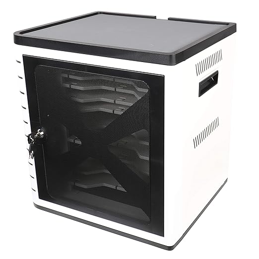 Pearington Fully Assembled 10 Device USB Charging, Syncing and Storage Cabinet for iPads, Chromebooks and Laptops Up to 10.1-inch Screen Size, Surge Protection, Locking Front Door, DT310PS