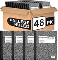 VEEBOOST Composition Notebook College Ruled Composition Notebooks Black Bulk Marble College Ruled Notebook Hard Cover 100 sheets, 200 Pages 9.75” x 7.25” (48 Pack)