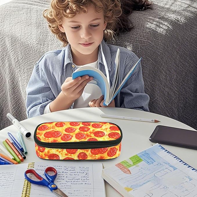Pizza Pencil Case Pencil Pouch Large Capacity Pen Bag School Office Organizer Stationery Storage Box For Girls Boys Teen Kids